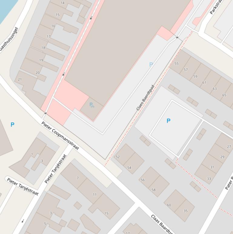 Kaart van het Claes Baerdtpad.