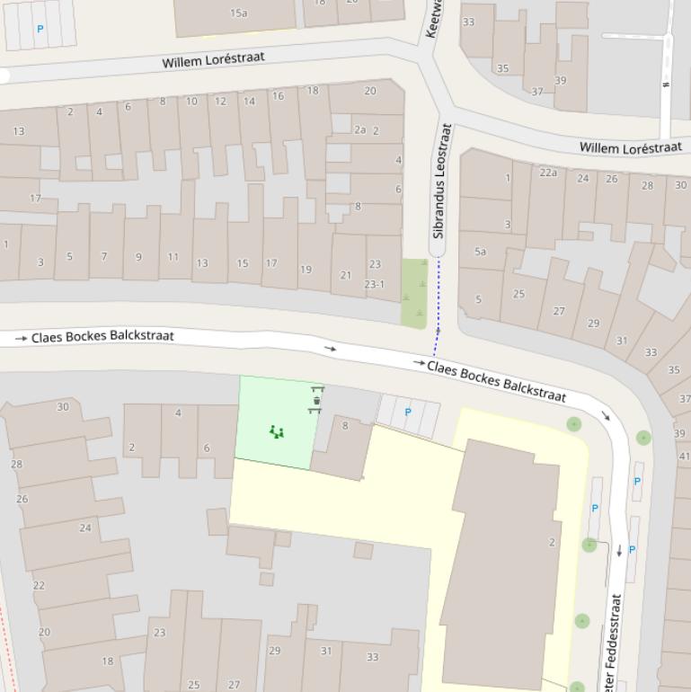 Kaart van de Claes Bockes Balckstraat.