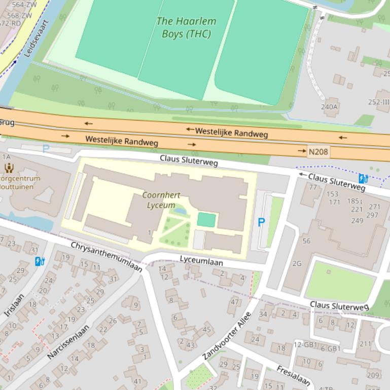 Kaart van de Claus Sluterweg.