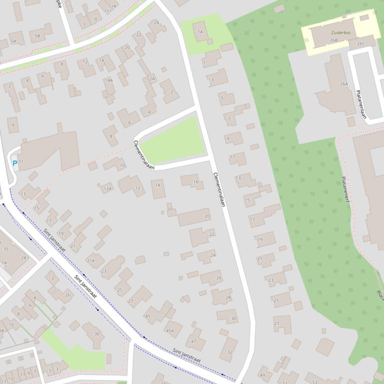 Kaart van de Clementinalaan.