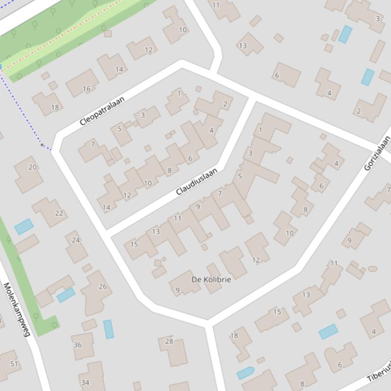 Kaart van de Cleopatralaan.