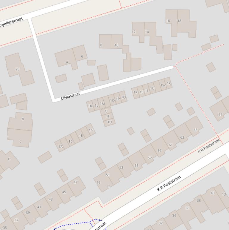 Kaart van de Cliviastraat.