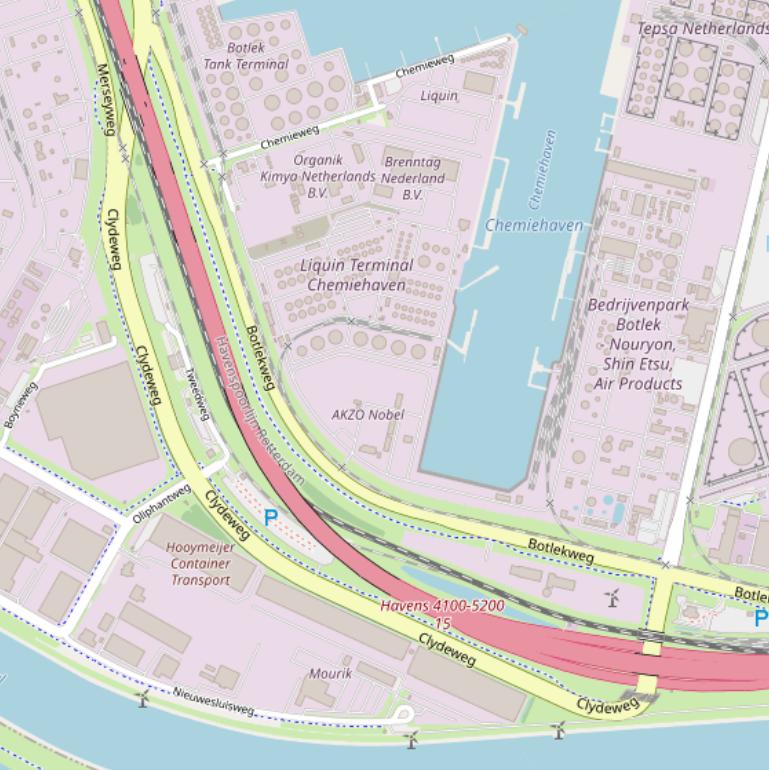 Kaart van de Clydeweg.