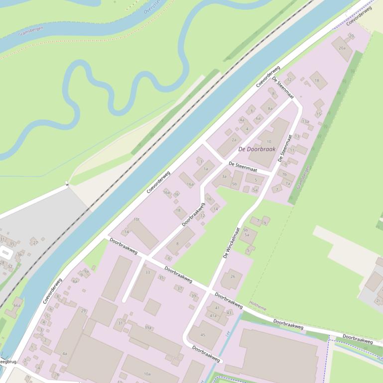 Kaart van de Coevorderweg.