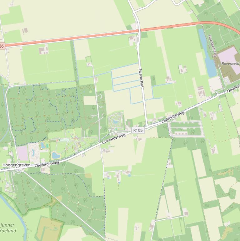 Kaart van de Coevorderweg.