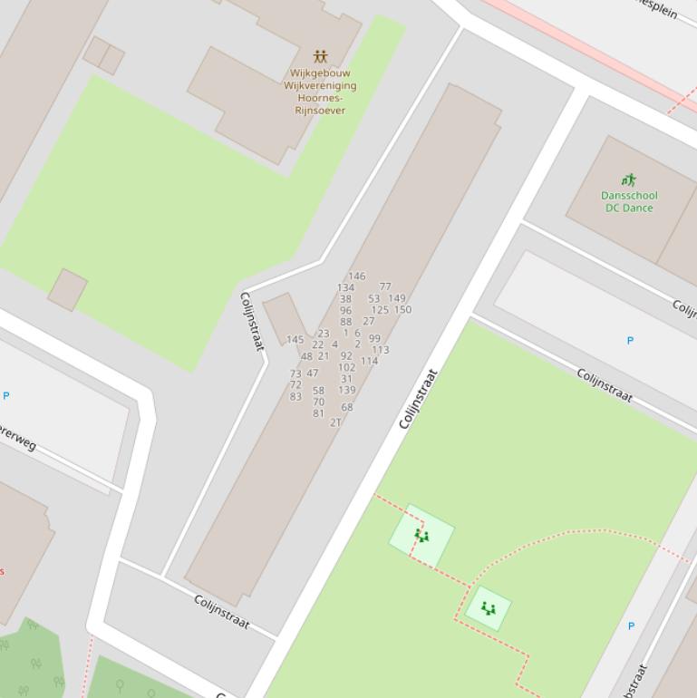 Kaart van de Colijnstraat.