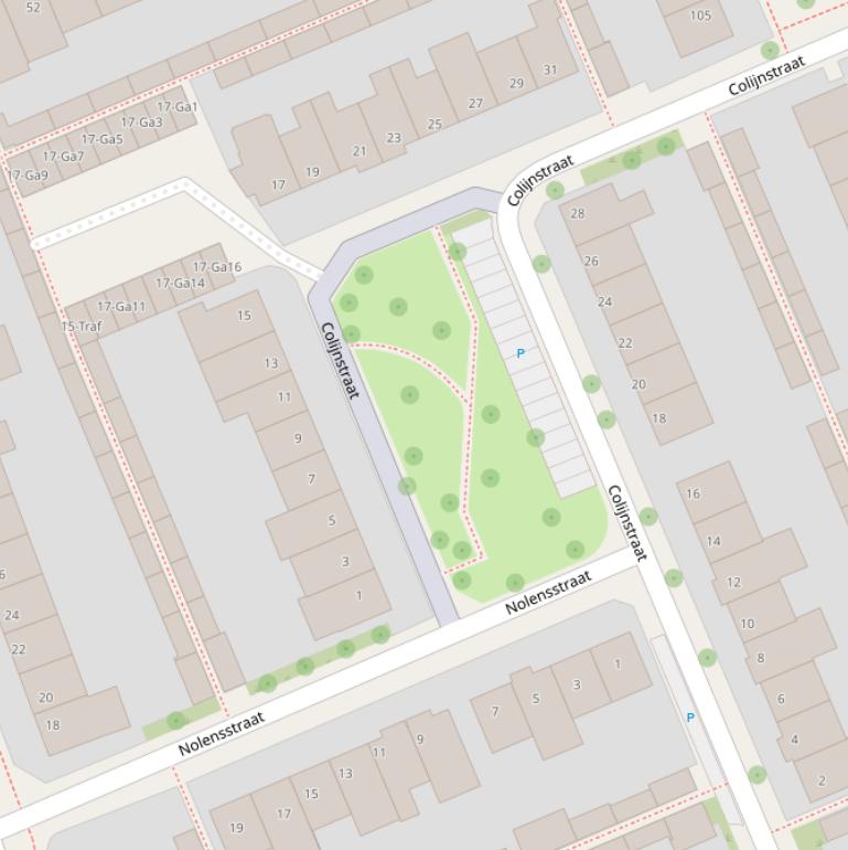 Kaart van de Colijnstraat.