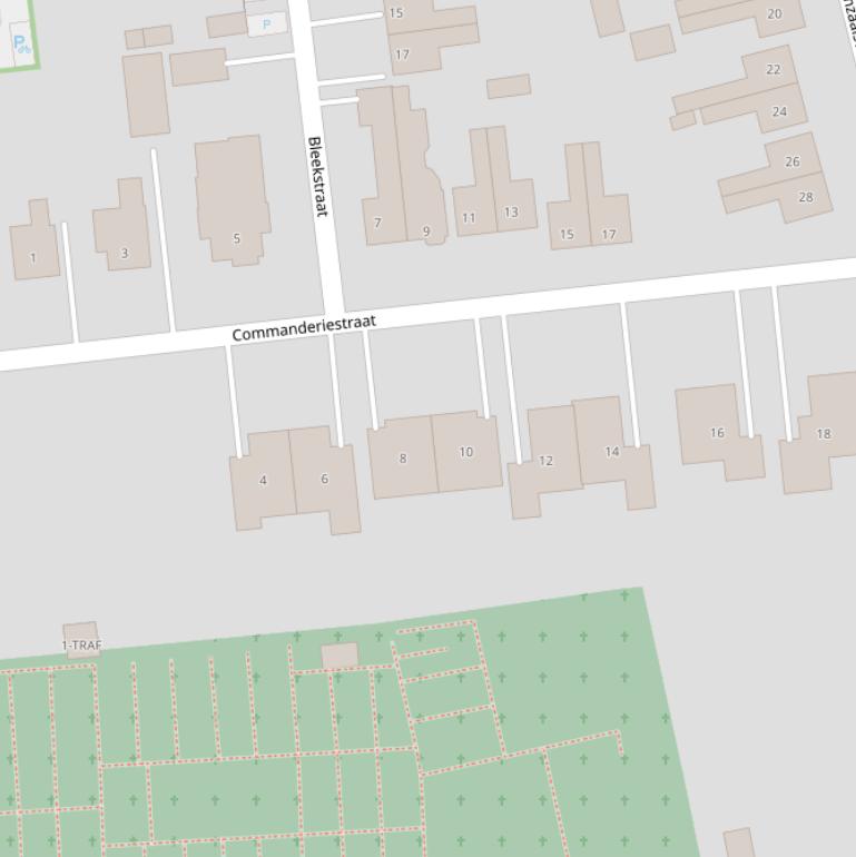 Kaart van de Commanderiestraat.