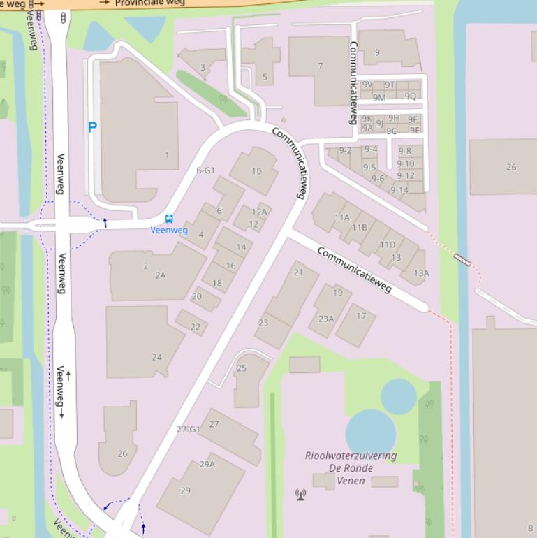 Kaart van de Communicatieweg.