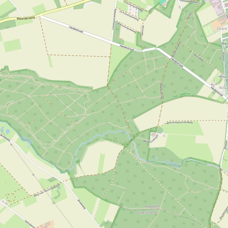 Kaart van  Communicatieweg tussen Putbroek en Roermond.