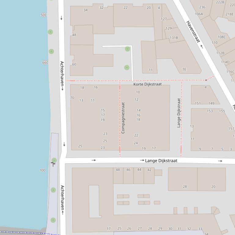 Kaart van de Compagniestraat.