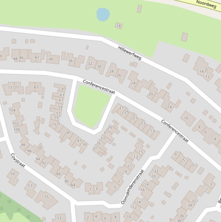 Kaart van de Conferencestraat.