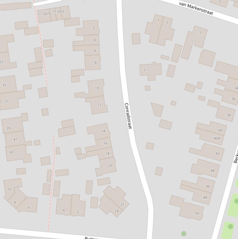 Kaart van de Conradstraat.