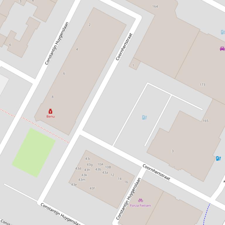 Kaart van de Coornhertstraat.