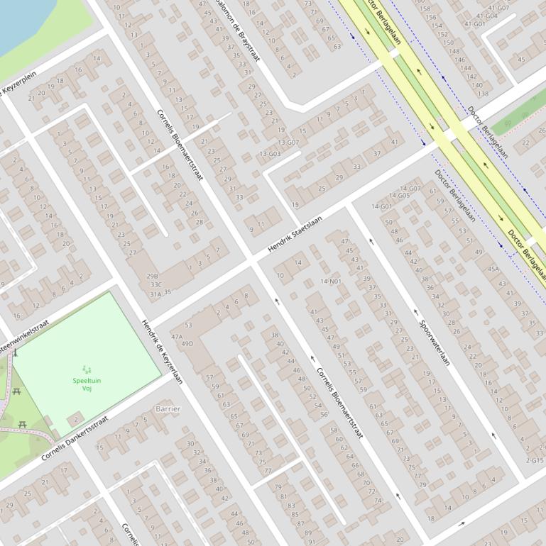 Kaart van de Cornelis Bloemaertstraat.