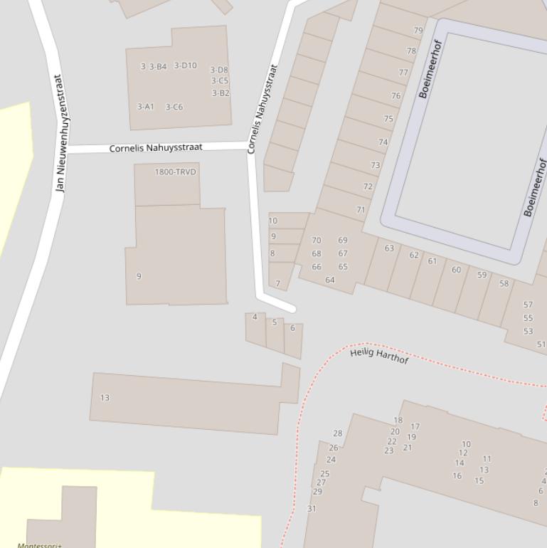 Kaart van de Cornelis Nahuysstraat.