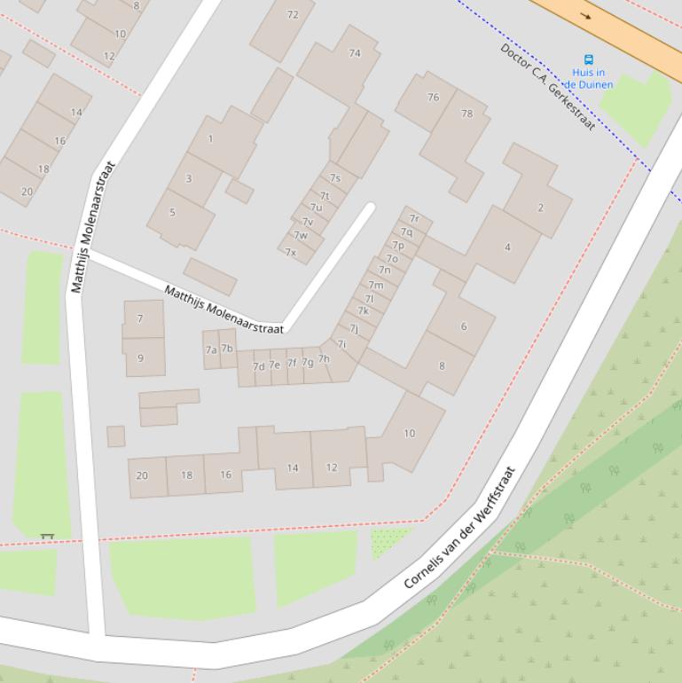 Kaart van de Cornelis van der Werffstraat.