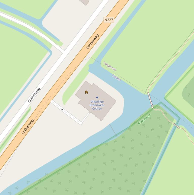 Kaart van de Cotherweg.