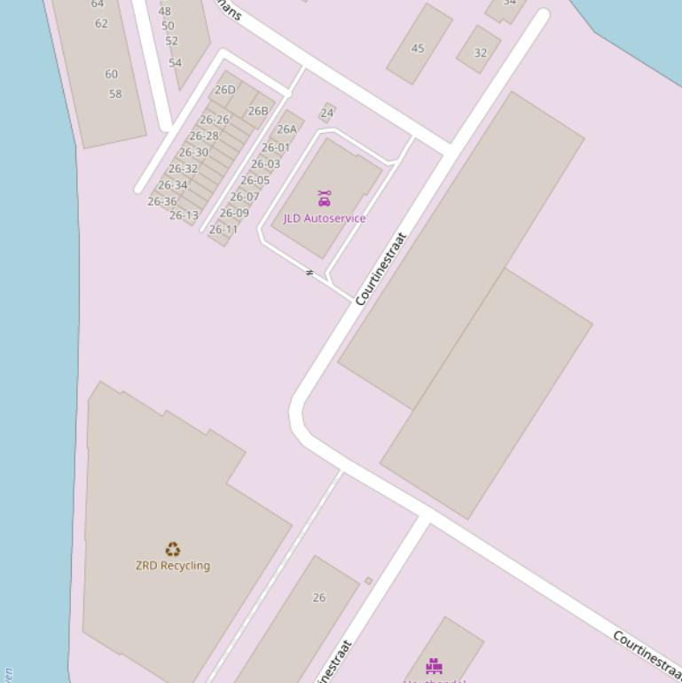 Kaart van de Courtinestraat.