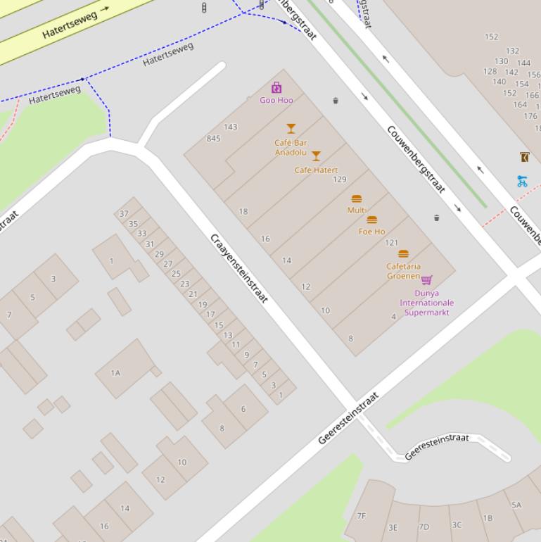 Kaart van de Craayensteinstraat.