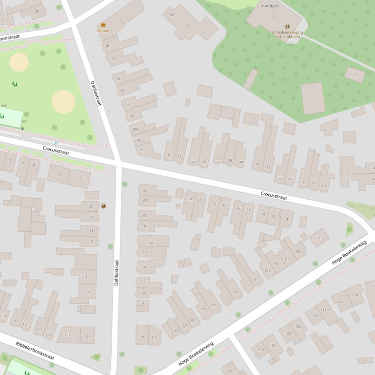 Kaart van de Crocusstraat.