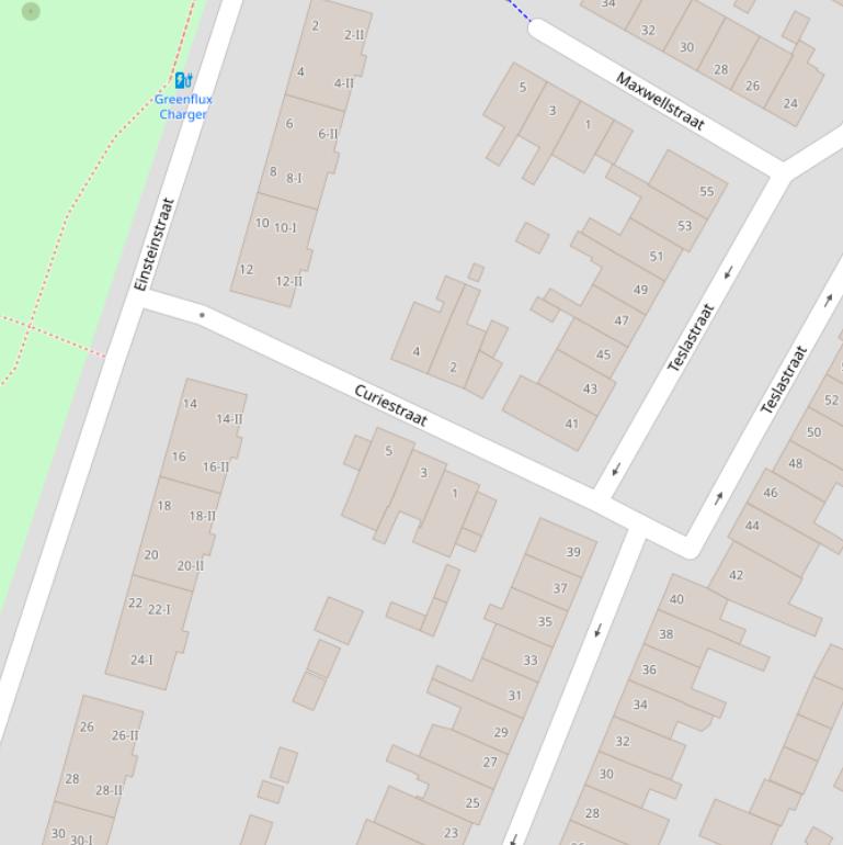 Kaart van de Curiestraat.