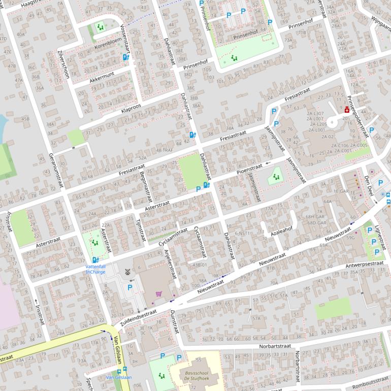 Kaart van de Cyclaamstraat.