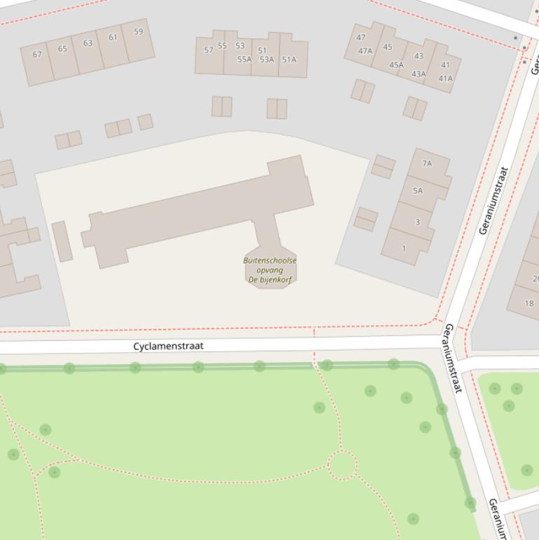 Kaart van de Cyclamenstraat.