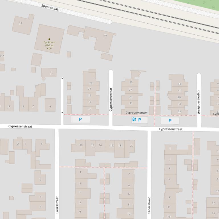 Kaart van de Cypressenstraat.