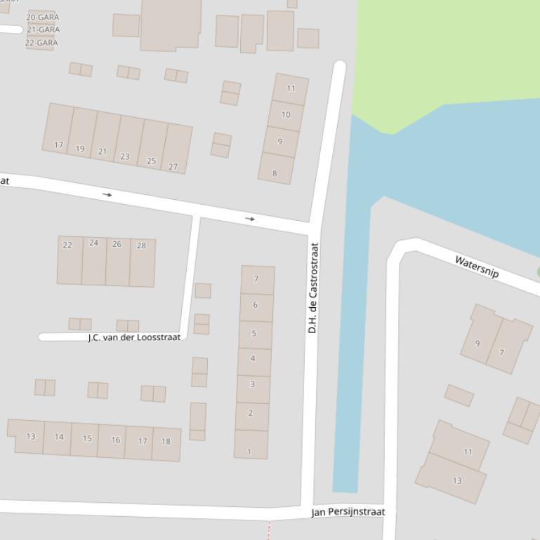 Kaart van  D.H. de Castrostraat.