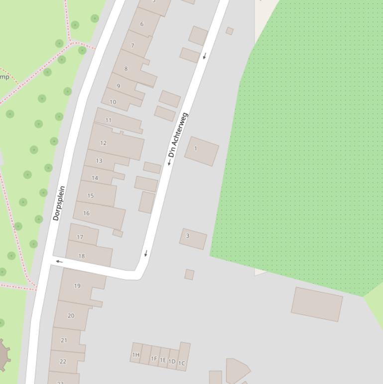 Kaart van de D’n Achterweg.