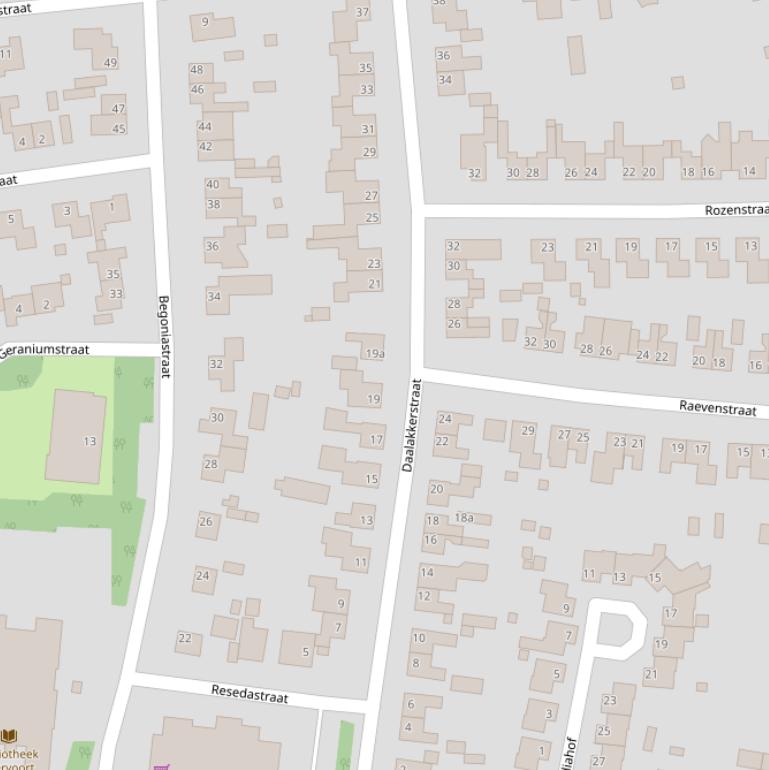 Kaart van de Daalakkerstraat.