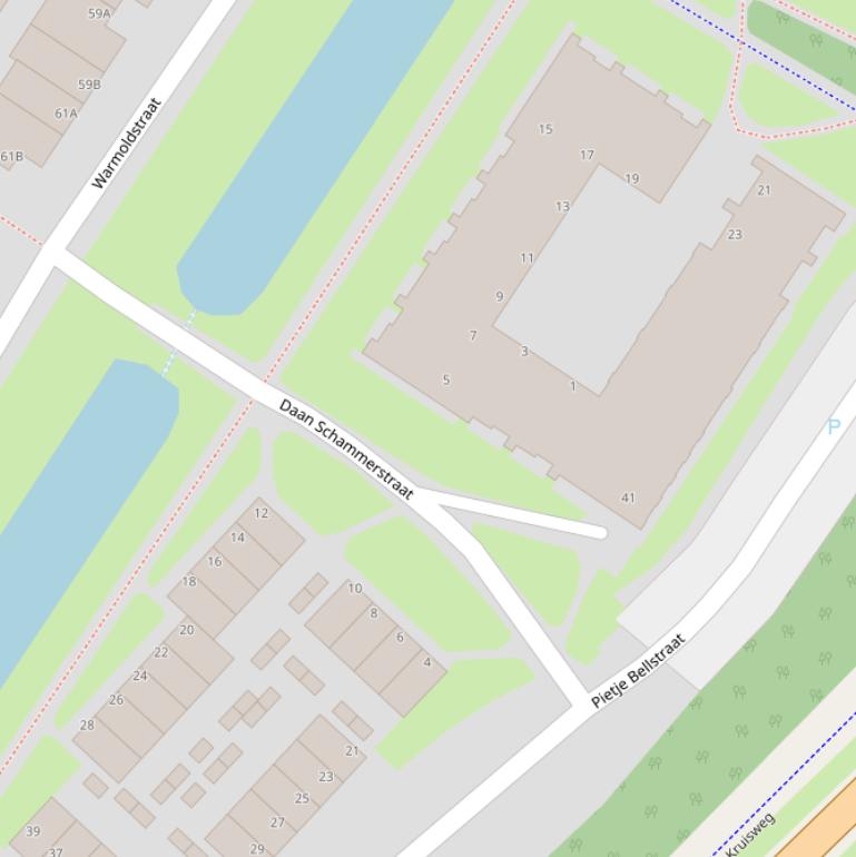 Kaart van de Daan Schammerstraat.