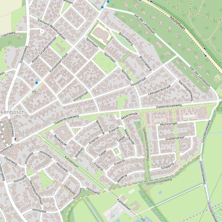 Kaart van de Daelenbroekweg.