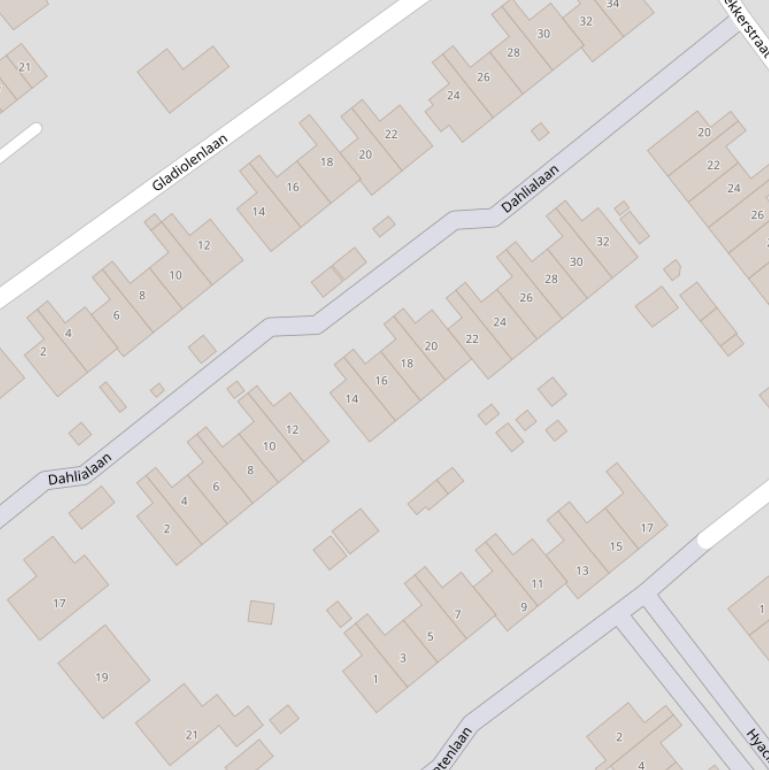 Kaart van de Dahlialaan.