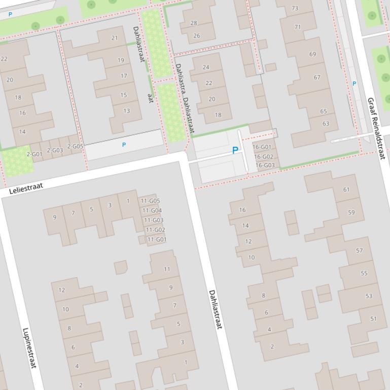 Kaart van de Dahliastraat.