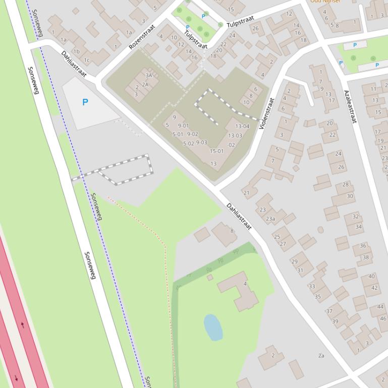 Kaart van de Dahliastraat.