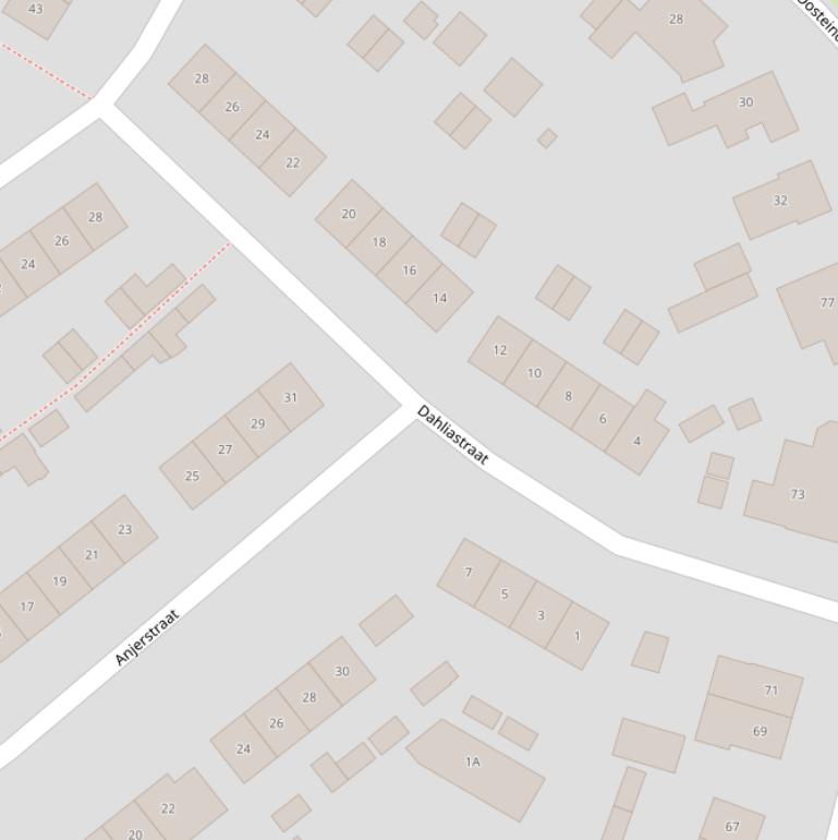 Kaart van de Dahliastraat.