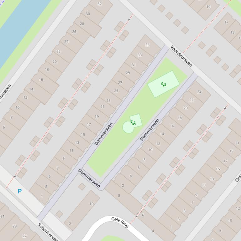 Kaart van  Dammersven.