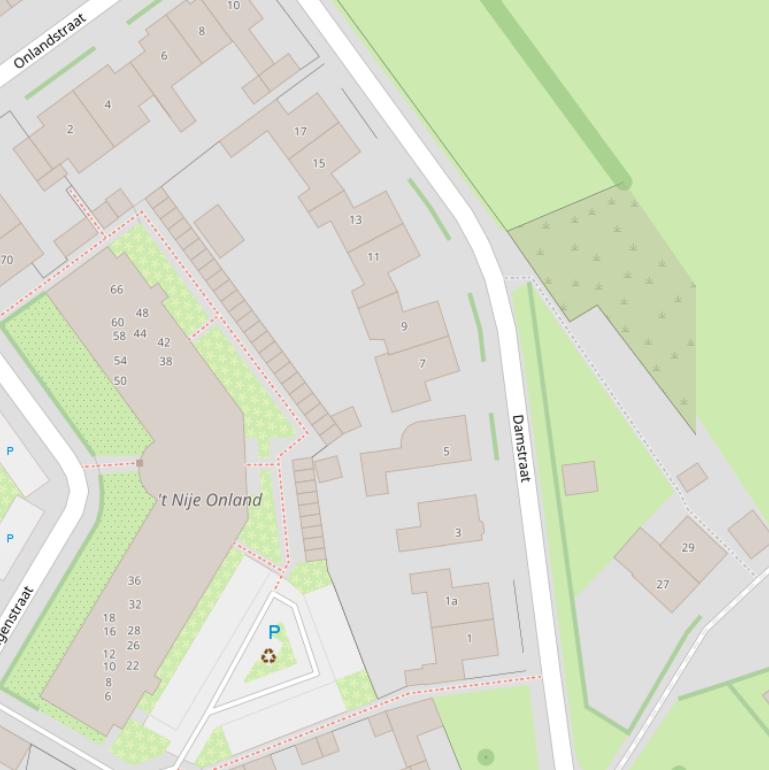 Kaart van de Damstraat.