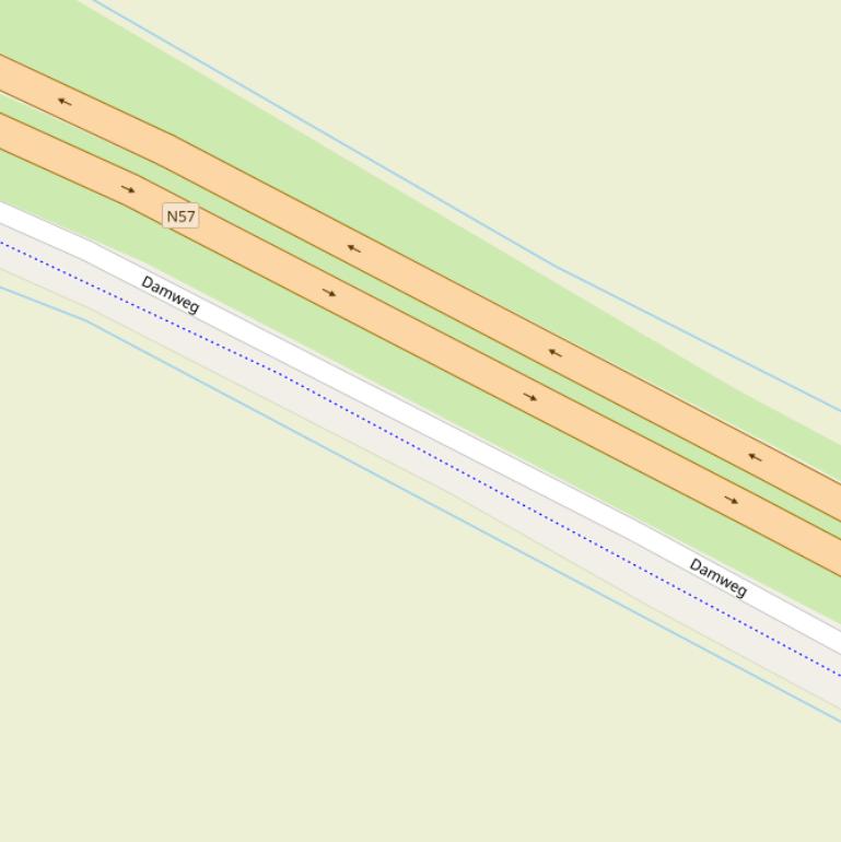 Kaart van de Damweg.