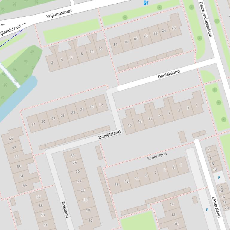Kaart van  Daniëlsland.