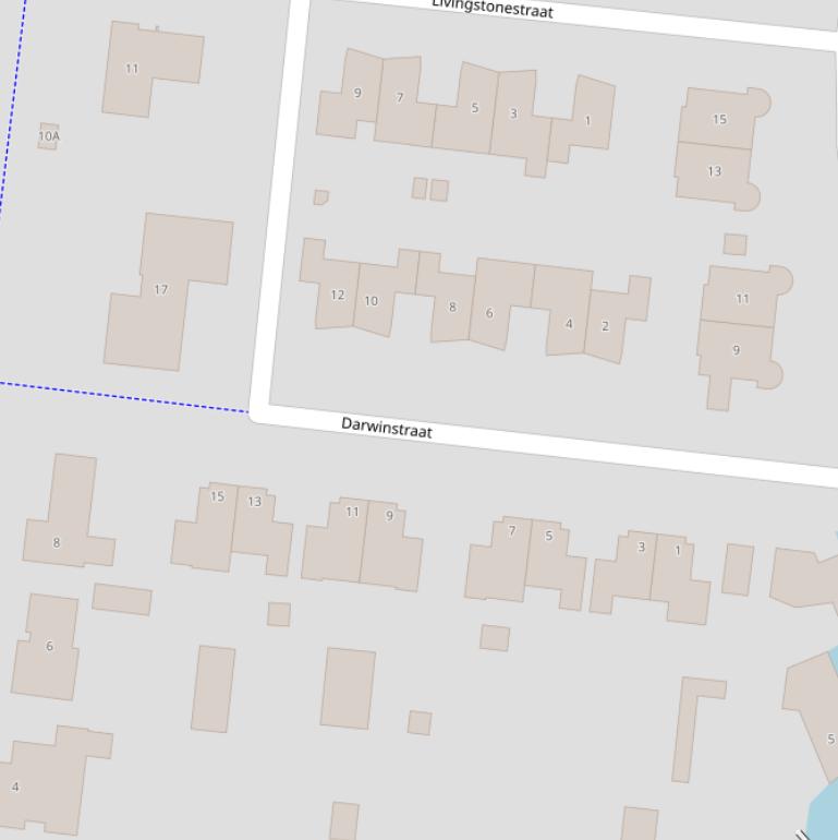 Kaart van de Darwinstraat.