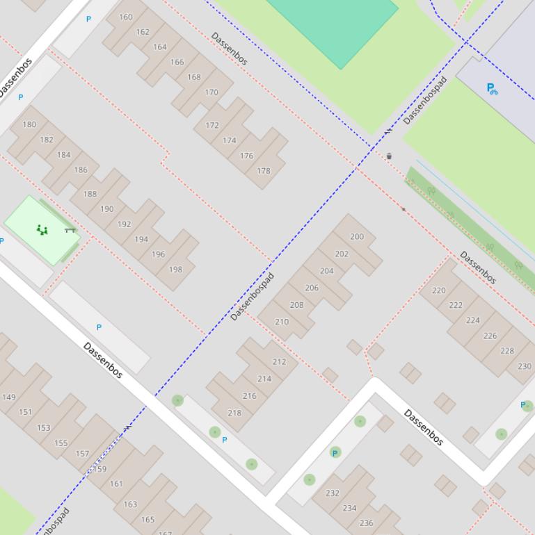 Kaart van het Dassenbospad.