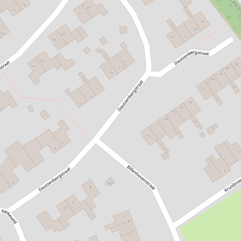 Kaart van de Dautzenbergstraat.