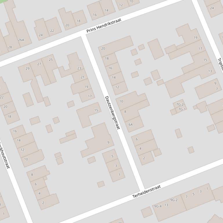 Kaart van de Dautzenbergstraat.