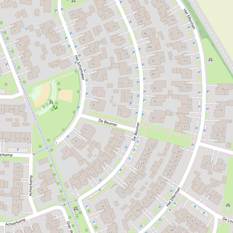 Kaart van  De Beumer.