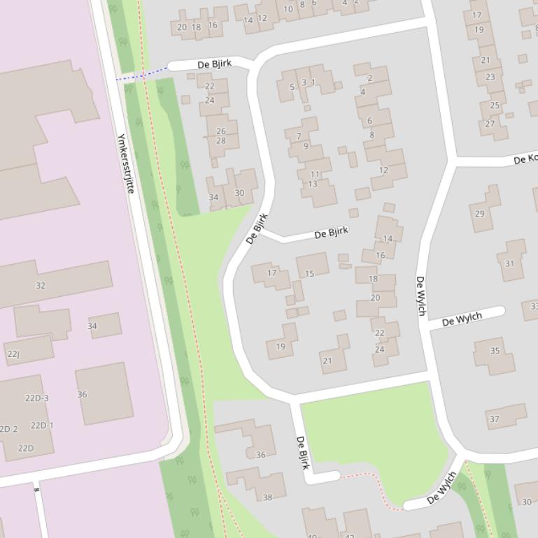 Kaart van  De Bjirk.