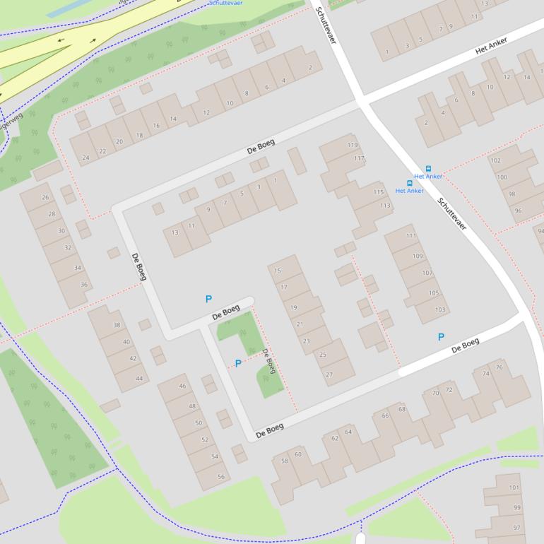 Kaart van  De Boeg.