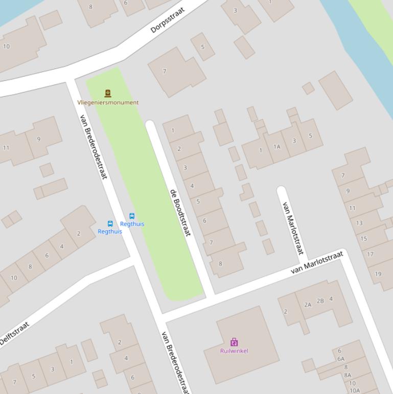 Kaart van  de Boodtstraat.